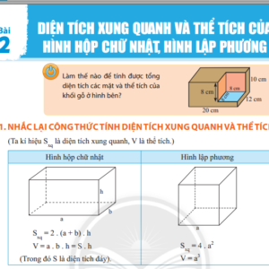 Bài 2. Diện tích xung quanh và thể tích của hình hộp chữ nhật - Hình lập phương